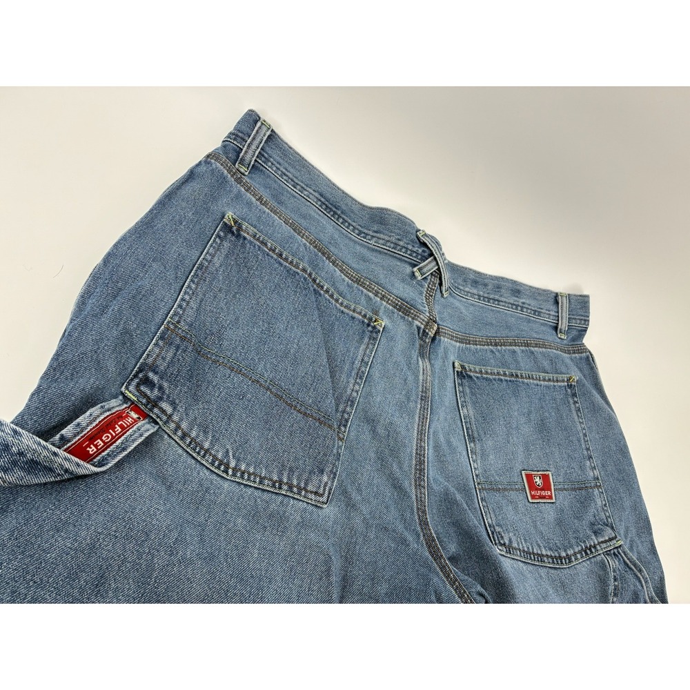 VNTG Y2K Tommy Hilfiger Denim Carpenter Denim Shorts 38 Baggy Hip-Hop